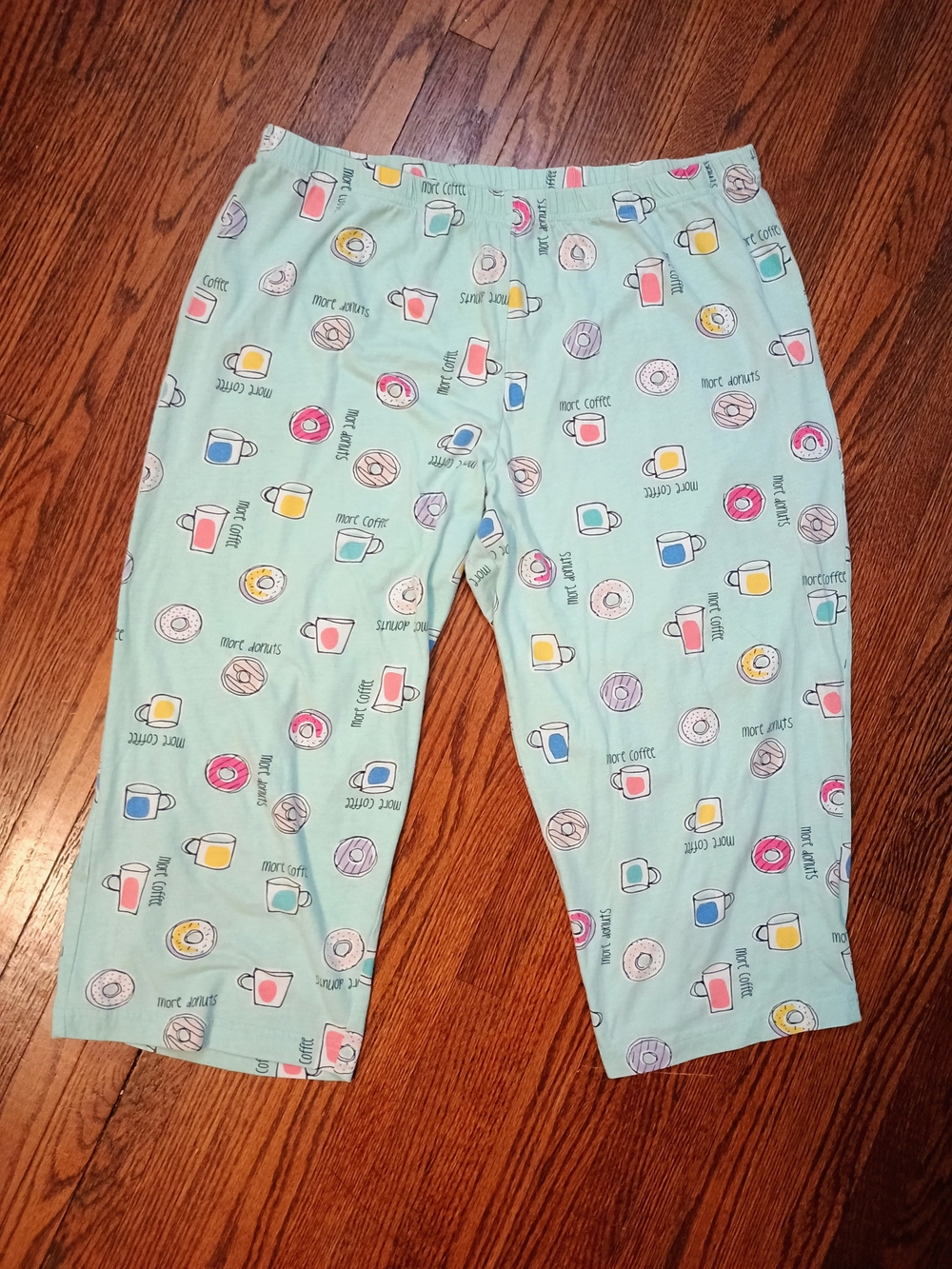 Secret Treasures Mint Green Donut & Coffee Print Pajama Bottoms,M(8-10)